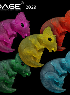 香港EDAGE伊甸纪 侏罗纪三角龙恐龙蛋宝宝雕塑透明模型玩具礼品