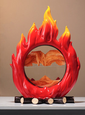 红红火火流沙画摆件客厅玄关电视柜办公室前台装饰品乔迁开业礼物