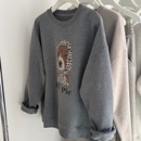 百分百棉冬加绒 圆领卫衣女 韩系波点头巾小狗宽松包臀慵懒感大版