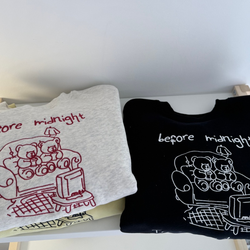 冬加绒 一体摇粒绒卡通刺绣沙发小熊圆领韩系慵懒感减龄卫衣女士