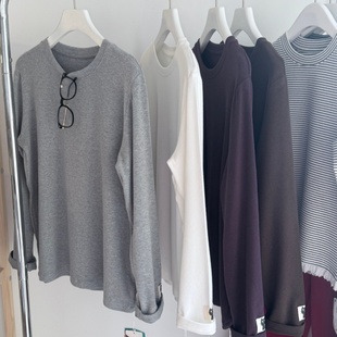 女士圆领长袖 冬款 弹力打底衫 简约基础款 内搭T 柔软BABY绒磨毛棉