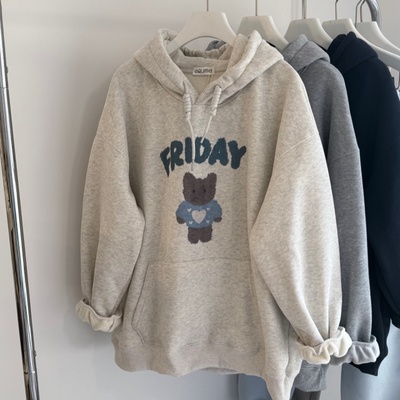 摇粒绒韩系卡通小狗女士卫衣