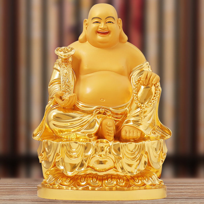 铜弥勒佛菩萨大肚笑佛招财摆件供奉家大肚开心笑佛像纯铜弥勒家用_虎窝淘