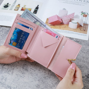新款小钱包女短款三折叠薄款韩版个性学生可爱迷你森系零钱包卡包