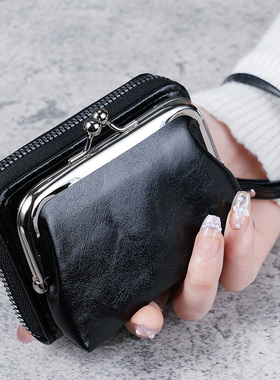 2025新款复古时尚夹子包多卡位短款女士钱包卡包一体可拆卸零钱包