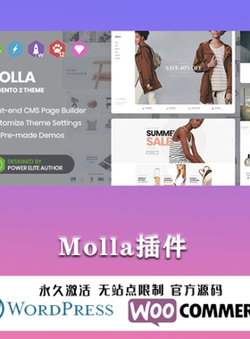 Molla 汉化中文版 多功能电子商务WooCommerce WordPress主题模板