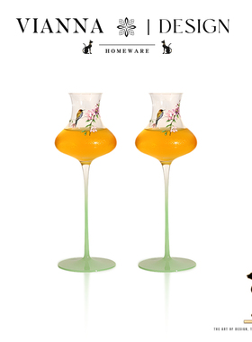 VIANNA丨花香·JACK新中式玻璃高脚杯高颜值鸡尾酒杯香槟杯红酒杯