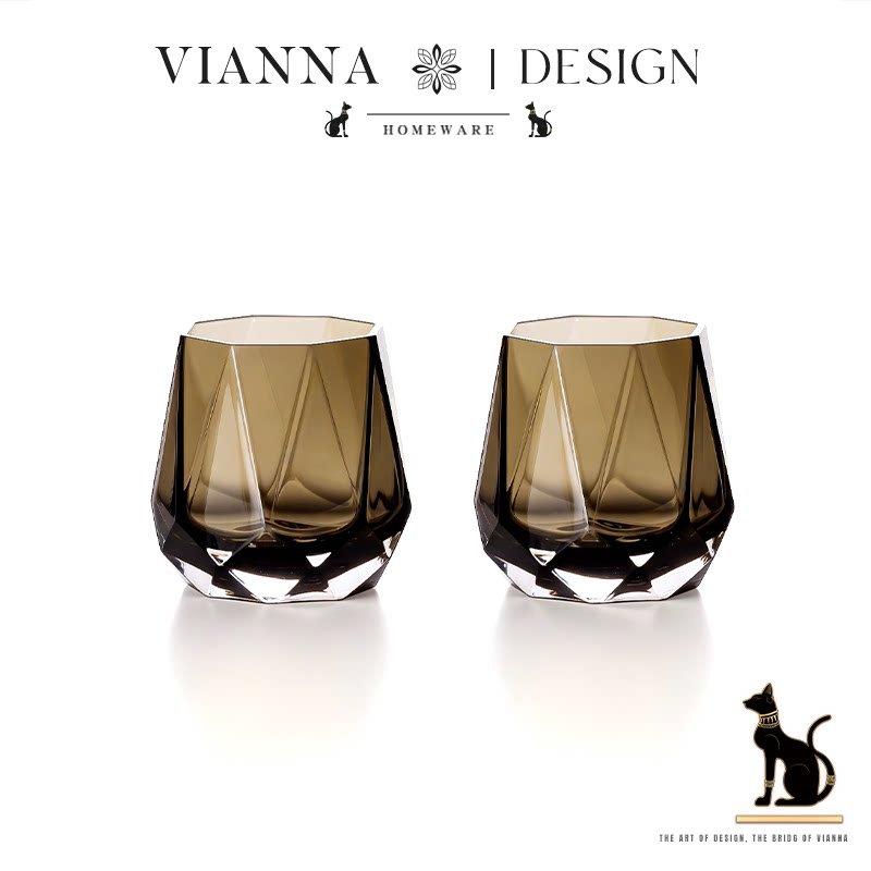 VIANNA丨棱曜·LIUE高档几何玻璃威士忌酒杯家用洋酒杯喝水杯套装