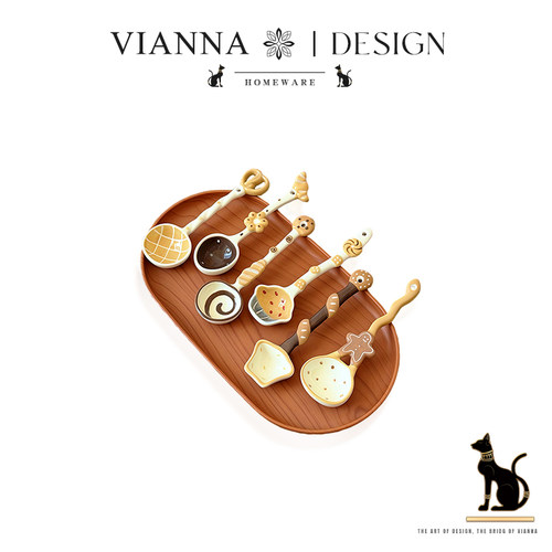 VIANNA可爱陶瓷勺子甜品勺