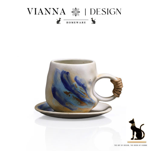 VIANNA复古小众窑变陶瓷咖啡杯碟