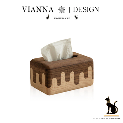 VIANNA北美风黑胡桃木纸巾盒收纳