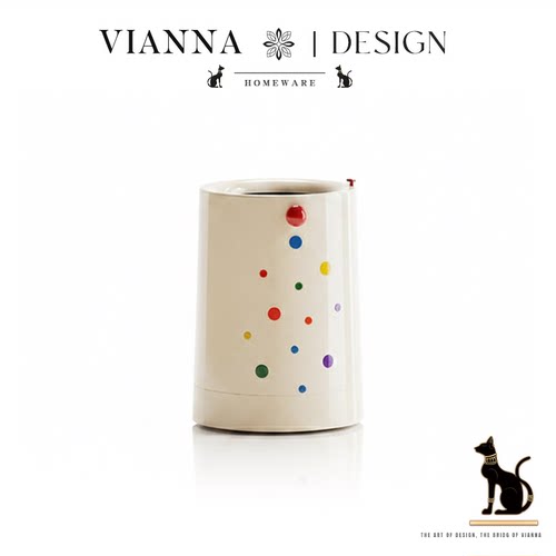 VIANNA波点大容量可移动垃圾桶