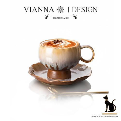 VIANNA窑变陶瓷咖啡杯碟手作杯