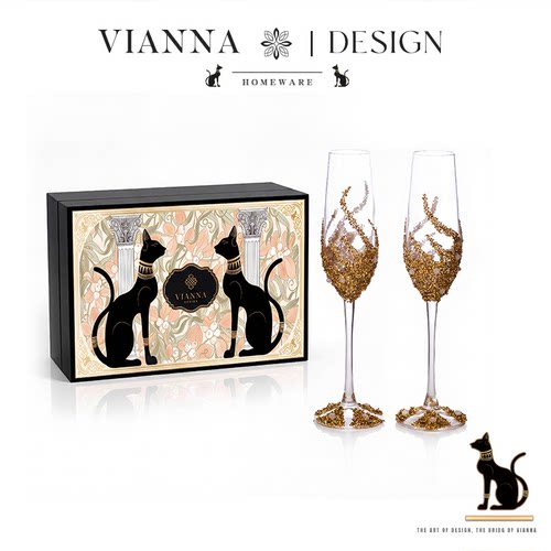 VIANNA原创手工diy玻璃香槟酒杯