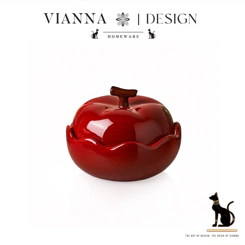 VIANNA可爱带盖陶瓷泡面碗