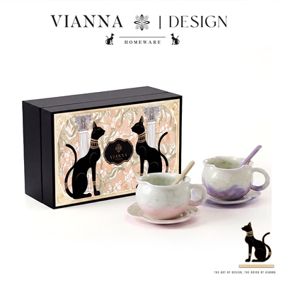 VIANNA设计师款手作陶瓷咖啡杯碟