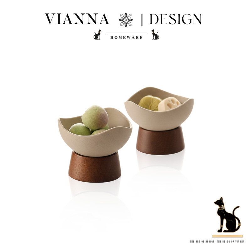 VIANNA丨花边·OGAI日式粗陶高脚点心盘家用小众茶几坚果托盘,餐饮具,果盆/果盘/果篮,淘宝优惠券,粉丝福利购,淘宝优惠卷