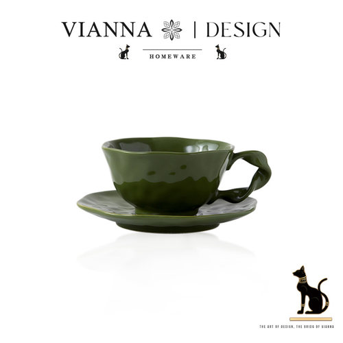 VIANNA不规则高档陶瓷咖啡杯碟