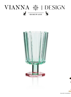 VIANNA丨半夏·BADK小众花朵玻璃果汁杯设计感鸡尾酒杯彩色矮脚杯