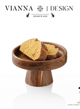 VIANNA丨思木·MUSI相思木高脚蛋糕盘家用客厅点心甜品托盘水果盘