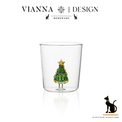 VIANNA设计感立体圣诞树玻璃杯