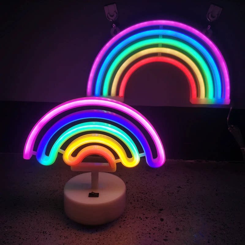 led彩虹霓虹灯彩灯挂墙小夜灯
