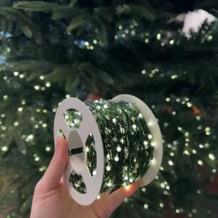 圣诞树灯串led星星装饰氛围灯带墨绿铜线户外防水圣诞节布置彩灯