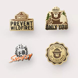 ENAMEL PIN SMOKEY BEAR FILSON SET熊领针胸针套装 现货