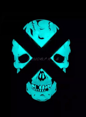 正品现货 EXPLODING SKULL PATCH 骷髅图案款 夜光版臂章