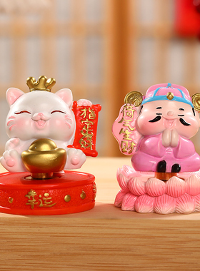 招财进宝卡通猫咪财神爷摆件