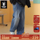 饰休闲裤 GENANX闪电潮牌新款 长裤 男百搭宽松挂链装 泼墨风格 牛仔裤