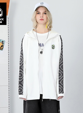 GENANX闪电潮牌薄款初秋夹克外套新款腰果花串标运动风连帽外套