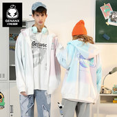 春秋夹克男女装 男女生国潮外套新款 连帽开衫 GENANX闪电潮牌情侣装
