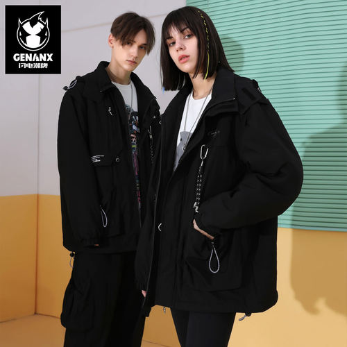 GENANX闪电潮牌冬季新款情侣棉衣
