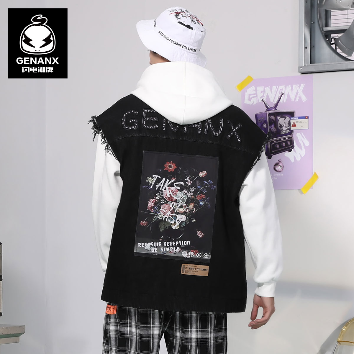 GENANX闪电潮牌李沛洋同款马甲