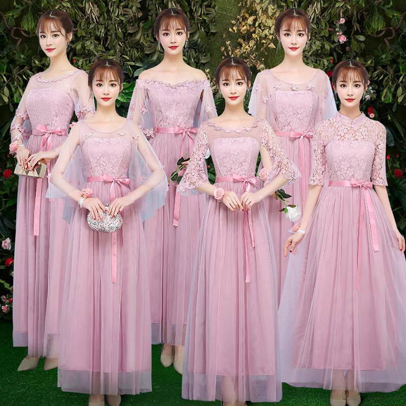 香槟色伴娘服公主肩带创意晚礼服粉色高腰简约春夏姐妹团香槟天蓝|ruв категории Женская одежда, Cвадебные платья, платье/вечернее платье - от Buy2taobao.com для оказания профессиональной услуги покупки агента Taobao