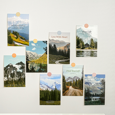 湖光山色卡片墙贴照片墙背景墙