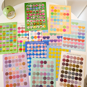 圆点贴纸48贴 彩色莫兰迪色手账卡片贴纸ins风墙面卡片圆形装 饰