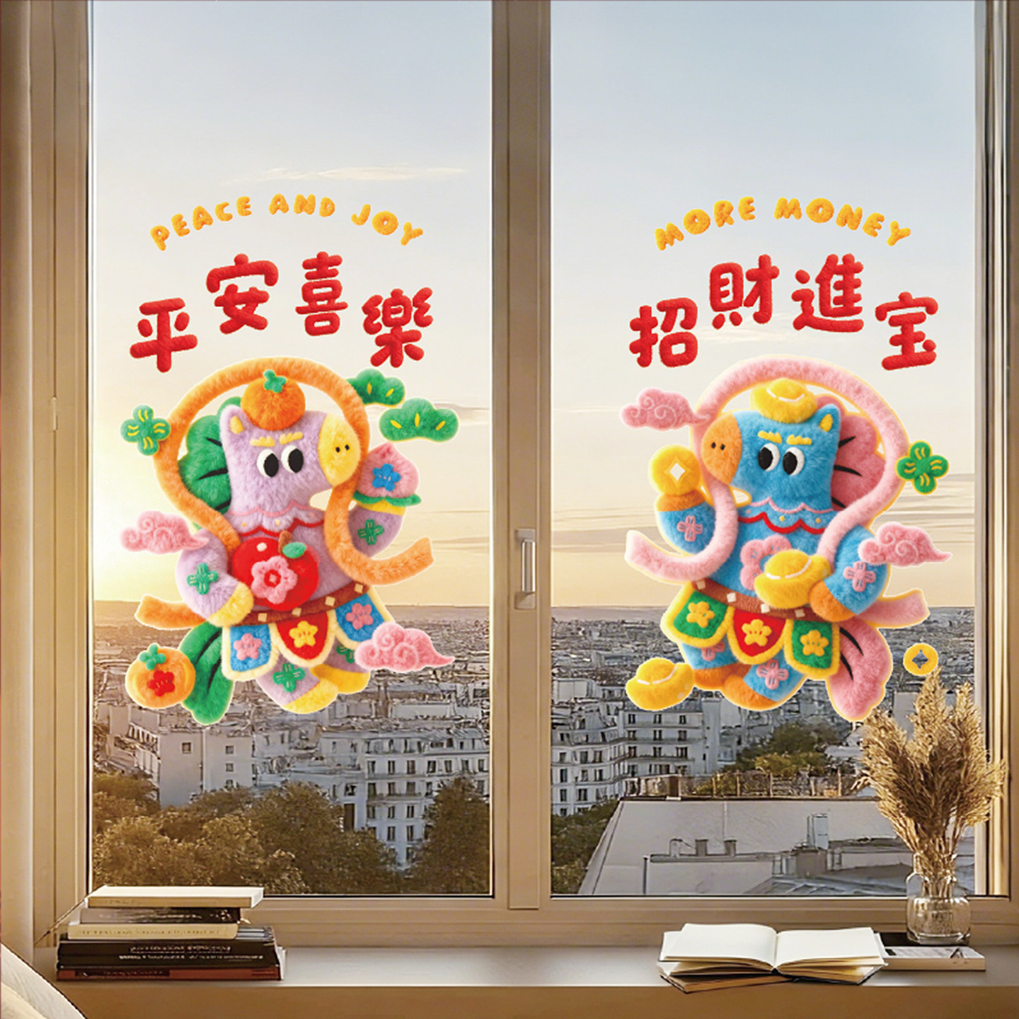 2026马年新年窗贴招财进宝窗花贴纸春节装饰福字静电贴乔迁布置,节庆用品/礼品,福字/窗花/窗贴,淘宝优惠券,粉丝福利购,淘宝优惠卷