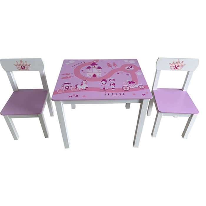 新款儿童学习桌幼儿园家用实木书桌女孩写作业专用桌卡通可爱桌椅