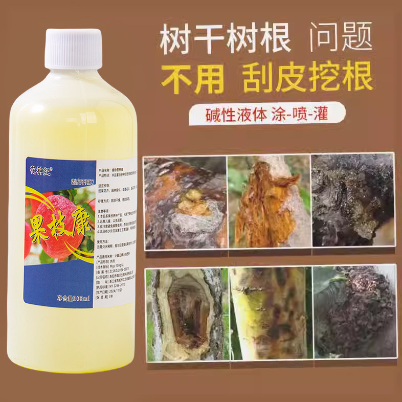 果枝康果树轮纹腐烂干腐流胶各种树干枝干症状喷施涂抹液体肥料
