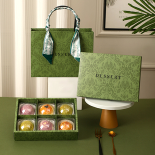 2025清明节青团包装盒6/8粒装蛋黄酥月饼盒高档手提绿豆冰糕礼盒