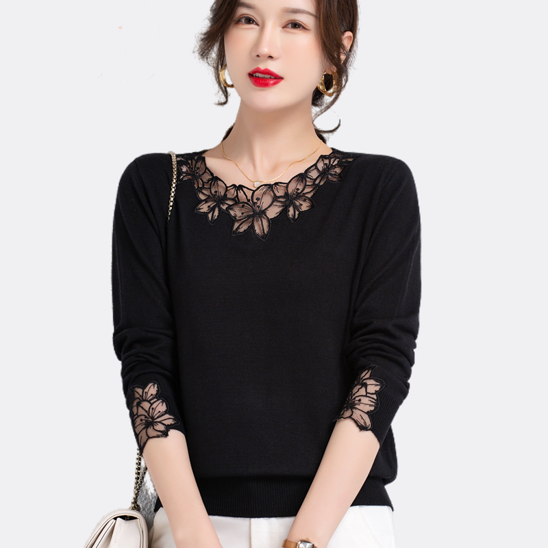 绣花针织毛衫薄款针织衫