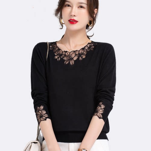 绣花针织毛衫薄款针织衫