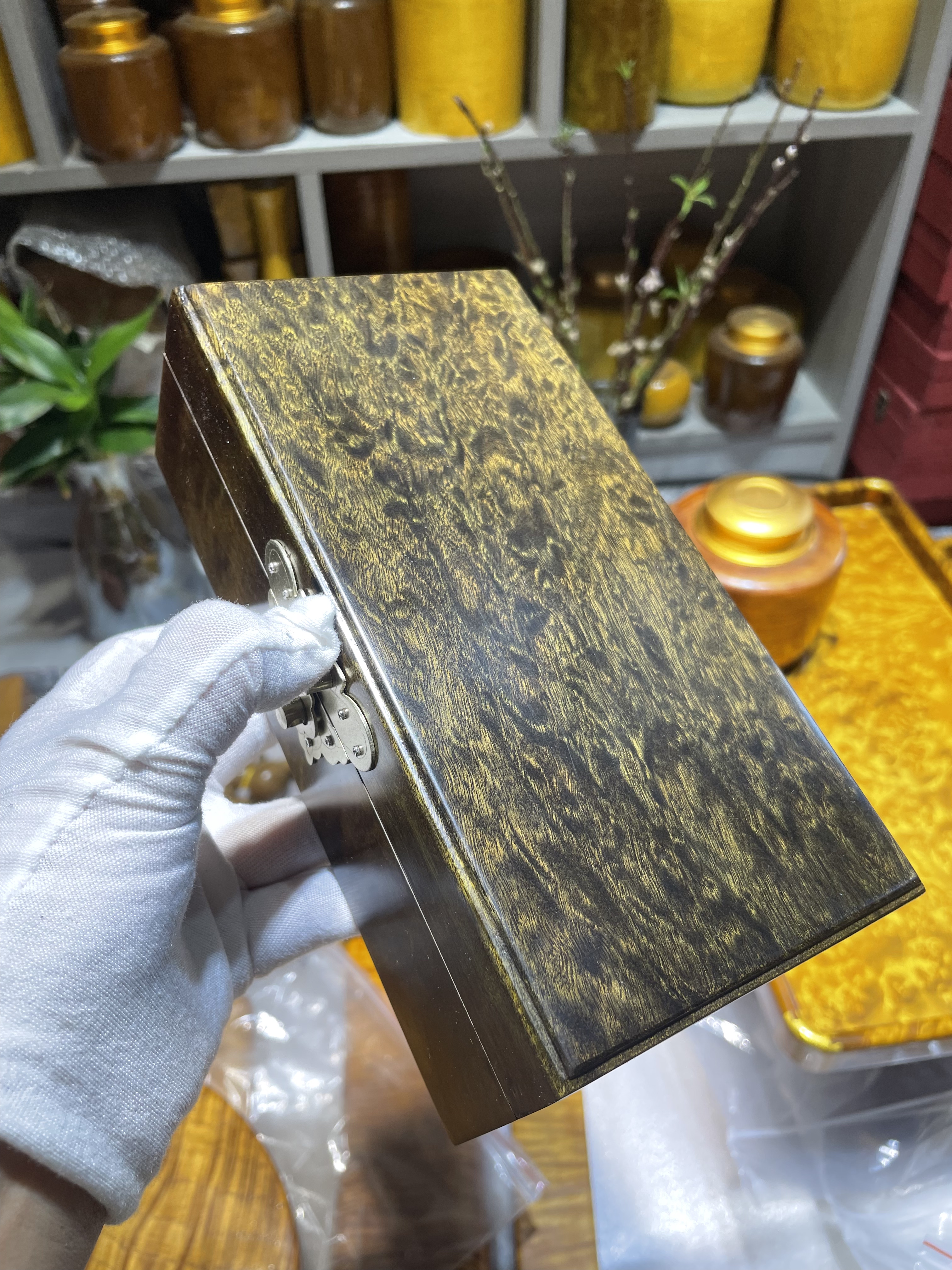 乌木阴沉木首饰盒金丝楠木首饰盒绿料收纳盒茶叶盒实木收藏品礼品