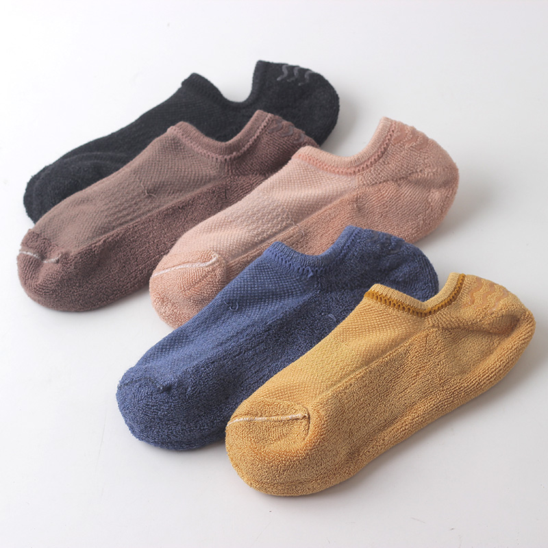 女毛巾底加厚低帮船袜 防滑不掉跟纯棉防臭吸汗秋季隐形短袜,女士内衣/男士内衣/家居服,船袜,淘宝优惠券,粉丝福利购,淘宝优惠卷