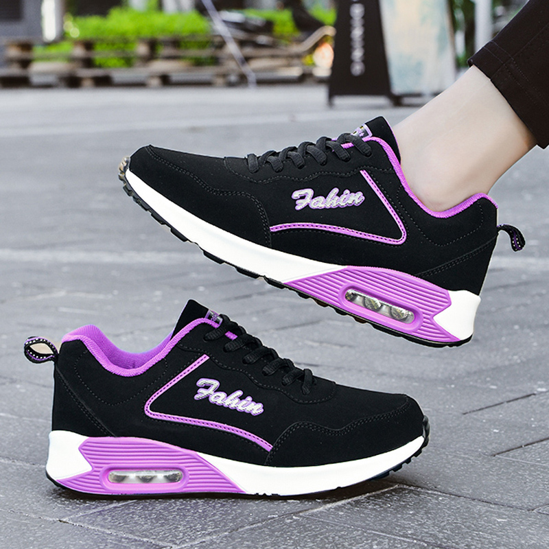 女鞋运动鞋女皮面2021秋冬季新款皮面防水鞋软底轻便跑步鞋旅游鞋