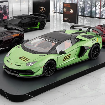 1:18兰博基尼SVJ63大牛仿真敞篷超跑儿童声光玩具车埃文塔多摆件5