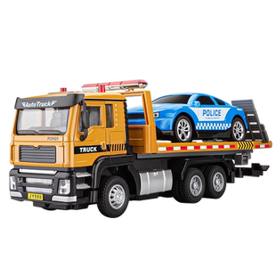 嘉业合金道路救援拖车运输车玩具男孩清障平板升降工程小汽车玩具