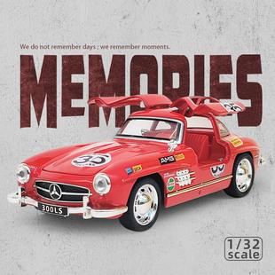 奔驰300SL合金仿真复古怀旧老爷车汽车模型摆件男孩收藏生日礼物5